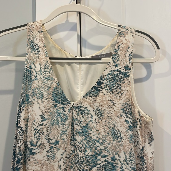Tart pastel snake print a-line v-neck dress. - Picture 2 of 3